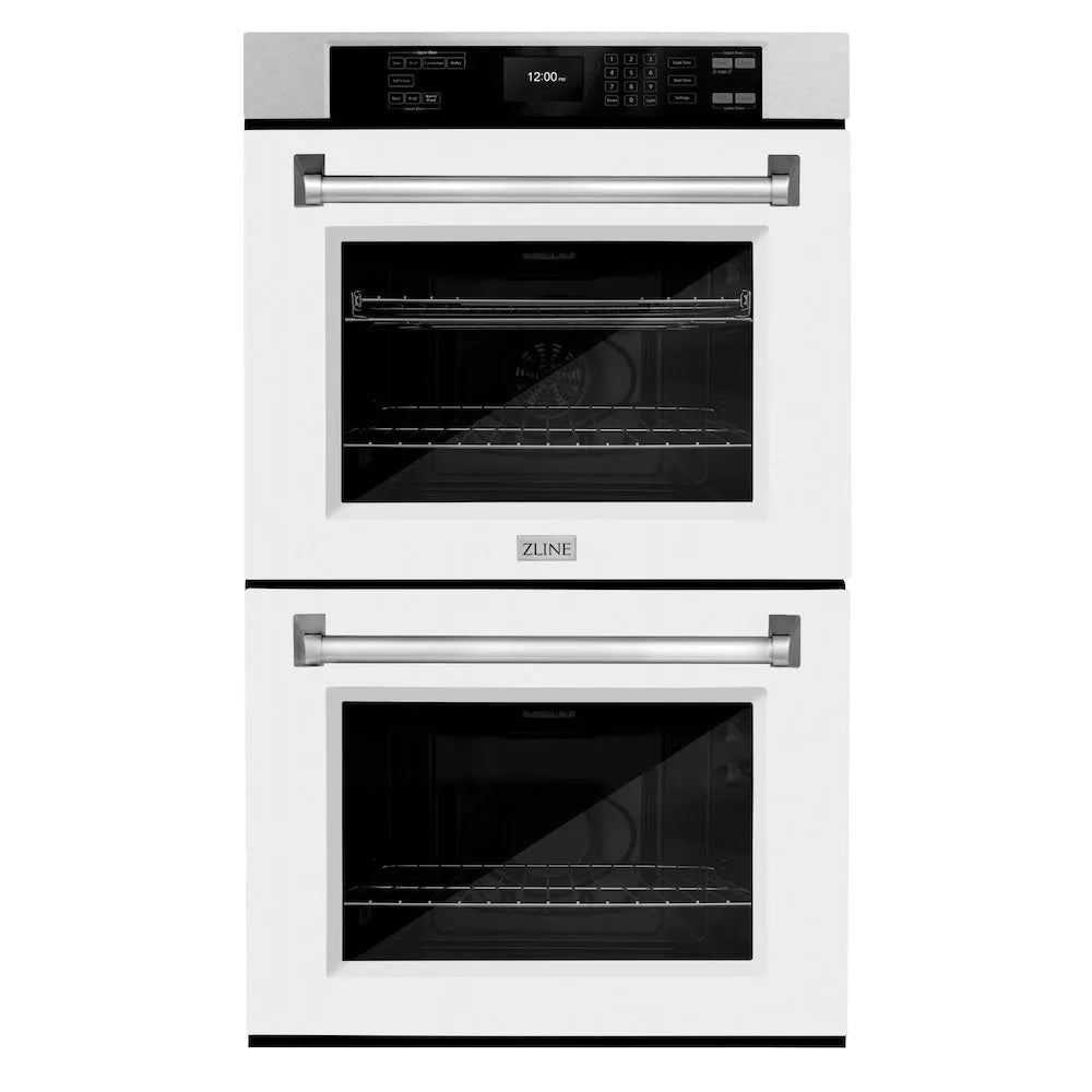 ZLINE Professional 30-inch wall oven in satin stainless steel with white matte door WADS-WM-30