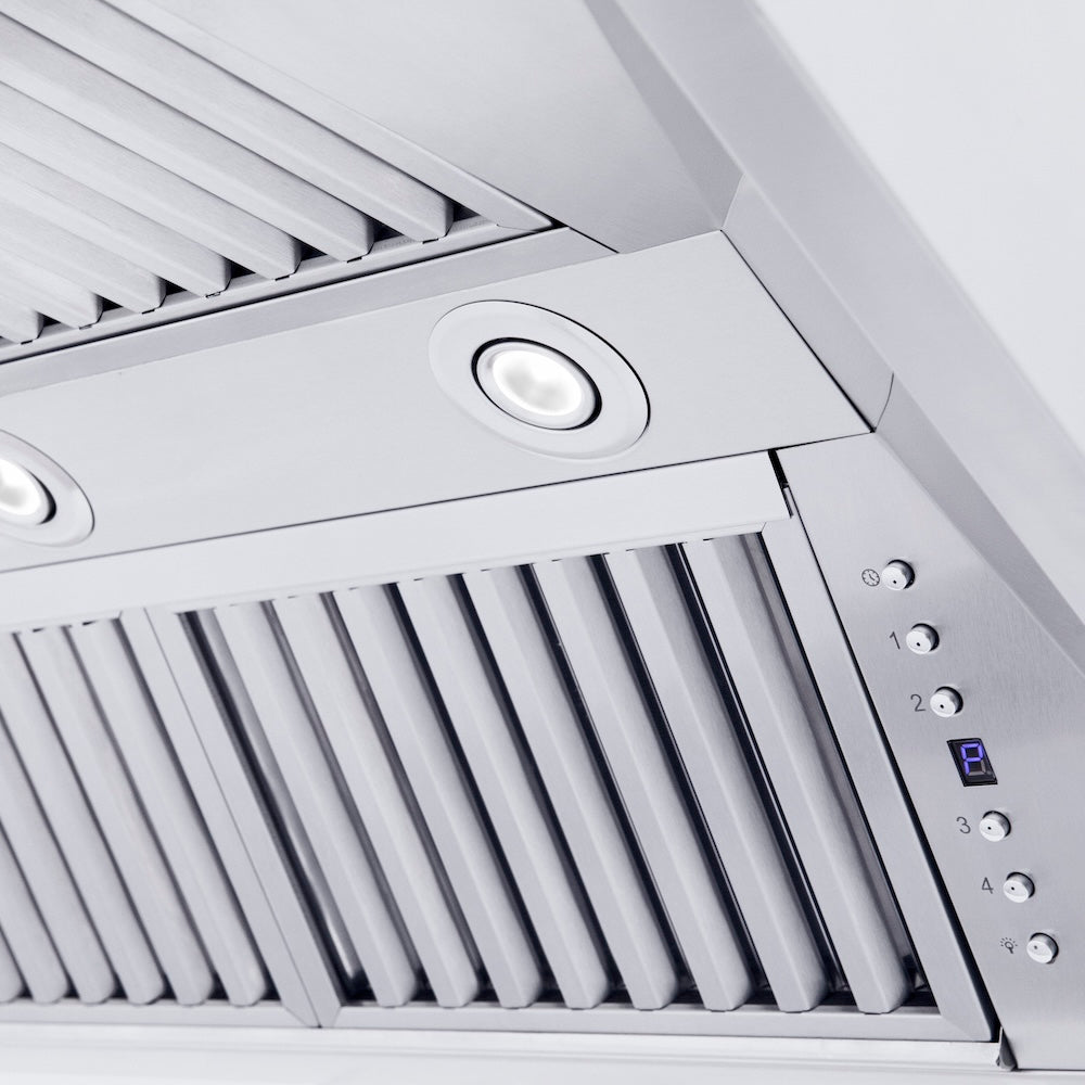 ZLINE Professional 48-inch range hood in stainless steel 587CRN-48, detail