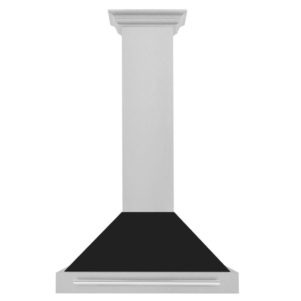 ZLINE 30-inch range hood in satin stainless steel KB4SNX-BLM-30, front view