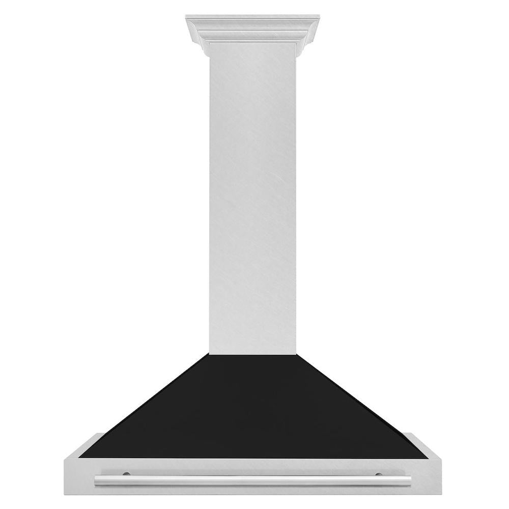 ZLINE 36-inch range hood in satin stainless steel KB4SNX-BLM-36, front view