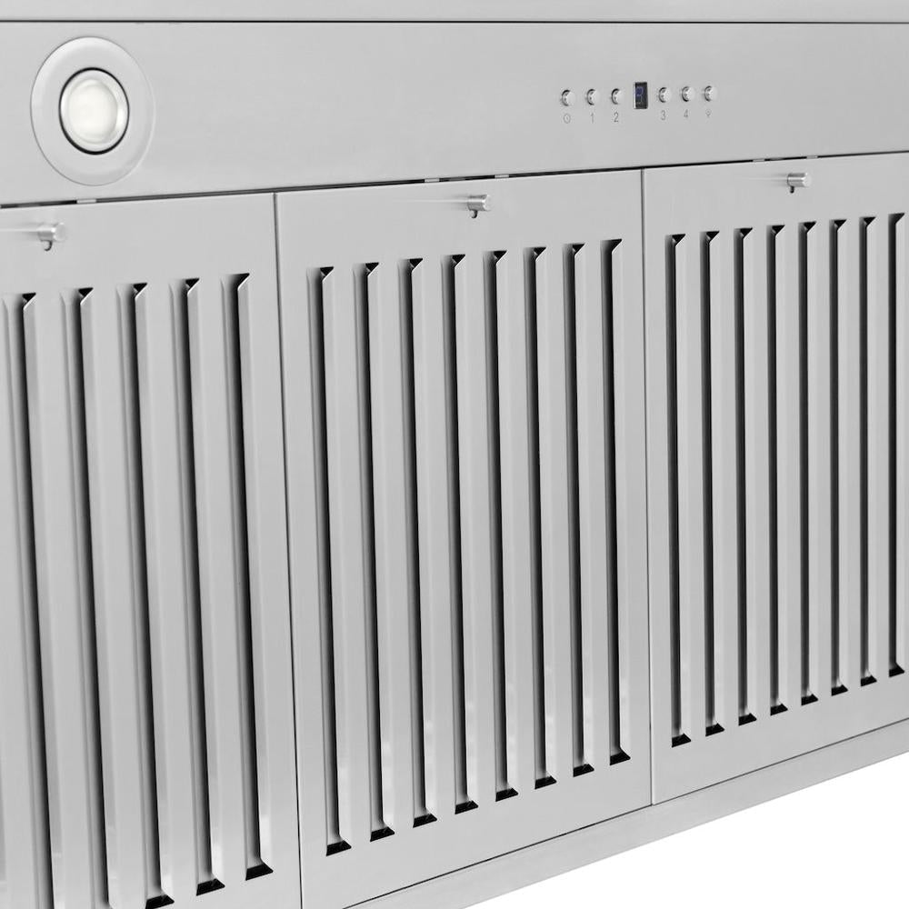 ZLINE 48-inch range hood in satin stainless steel KB4SNX-BLM-48, detail