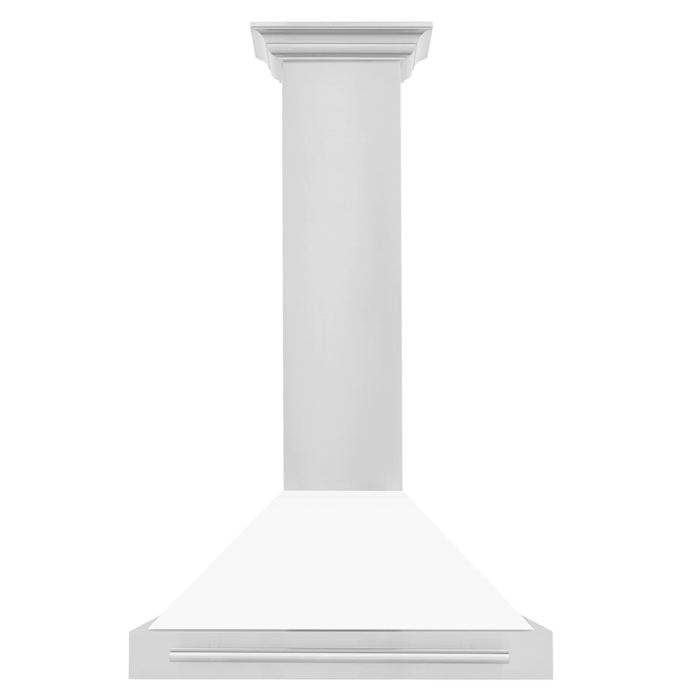 ZLINE 30-inch range hood in white matte KB4STX-WM-30, front view