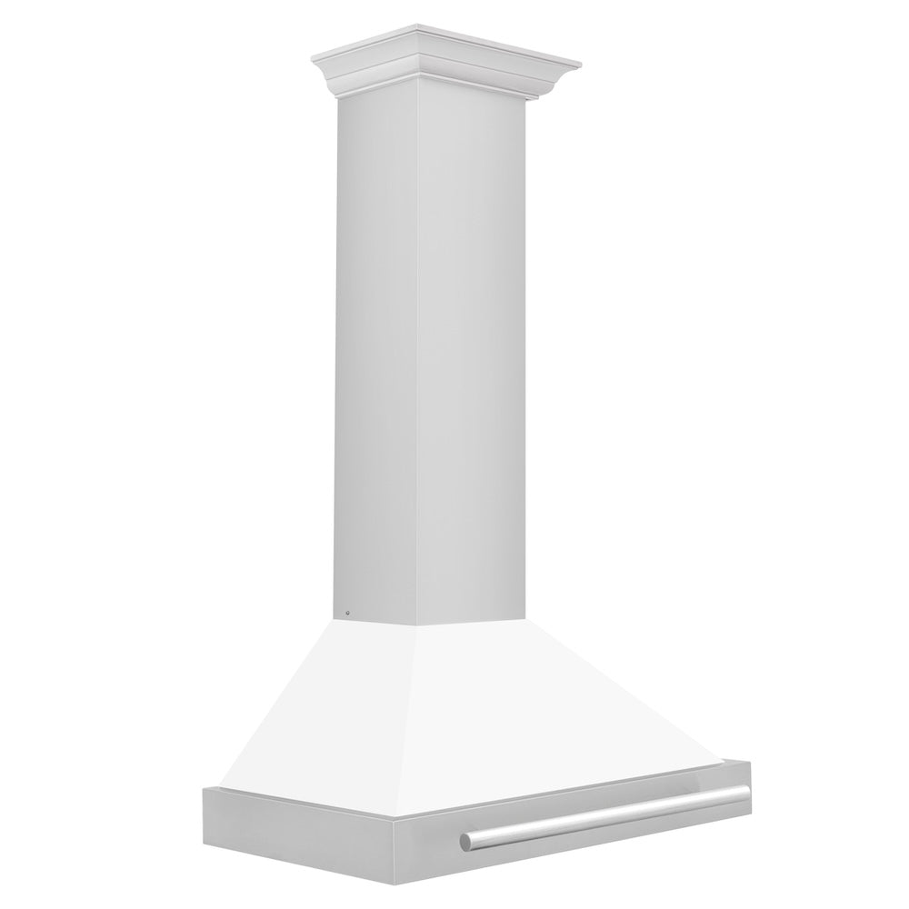 ZLINE 30-inch range hood in white matte KB4STX-WM-30, side view