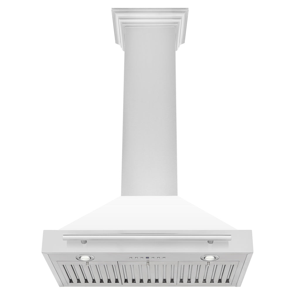 ZLINE 30-inch range hood in white matte KB4STX-WM-30, view 3