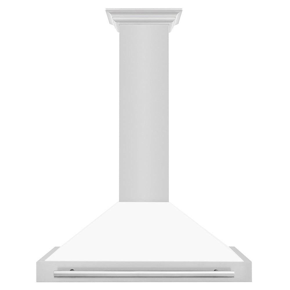 ZLINE 36-inch range hood in white matte KB4STX-WM-36, front view
