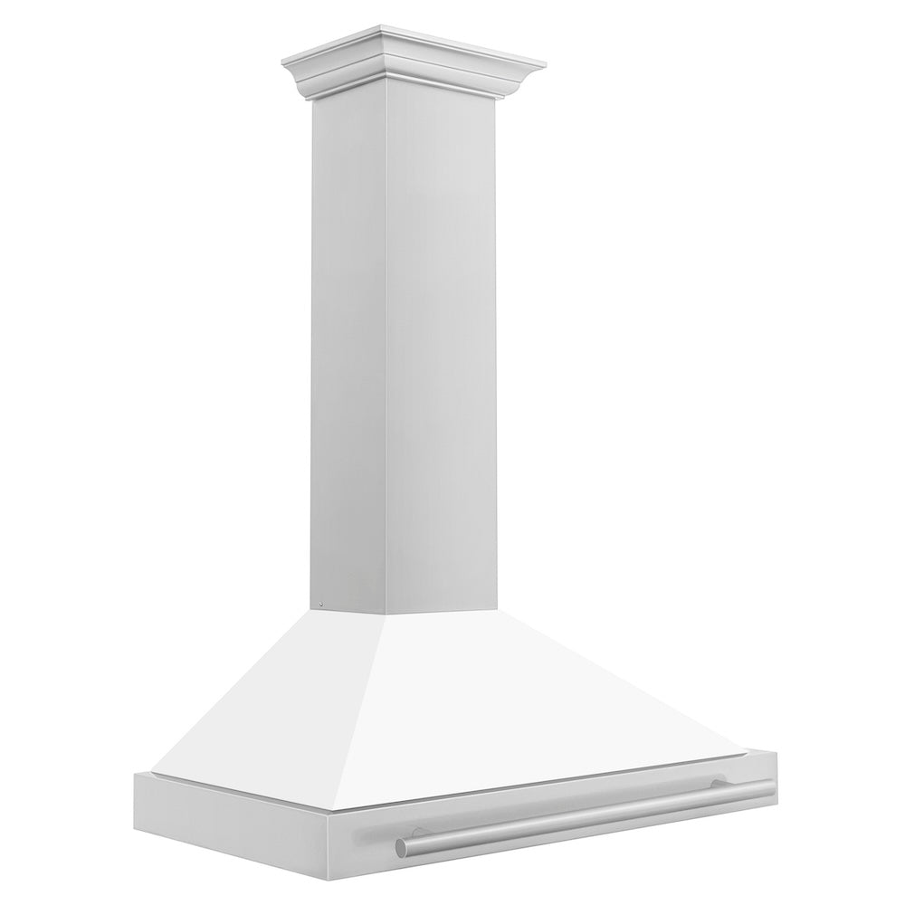 ZLINE 36-inch range hood in white matte KB4STX-WM-36, side view