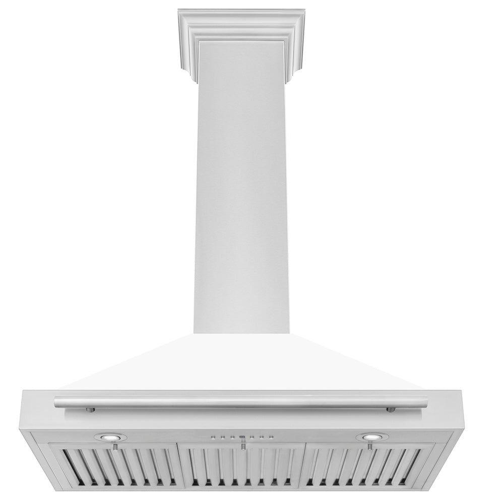 ZLINE 36-inch range hood in white matte KB4STX-WM-36, view 4