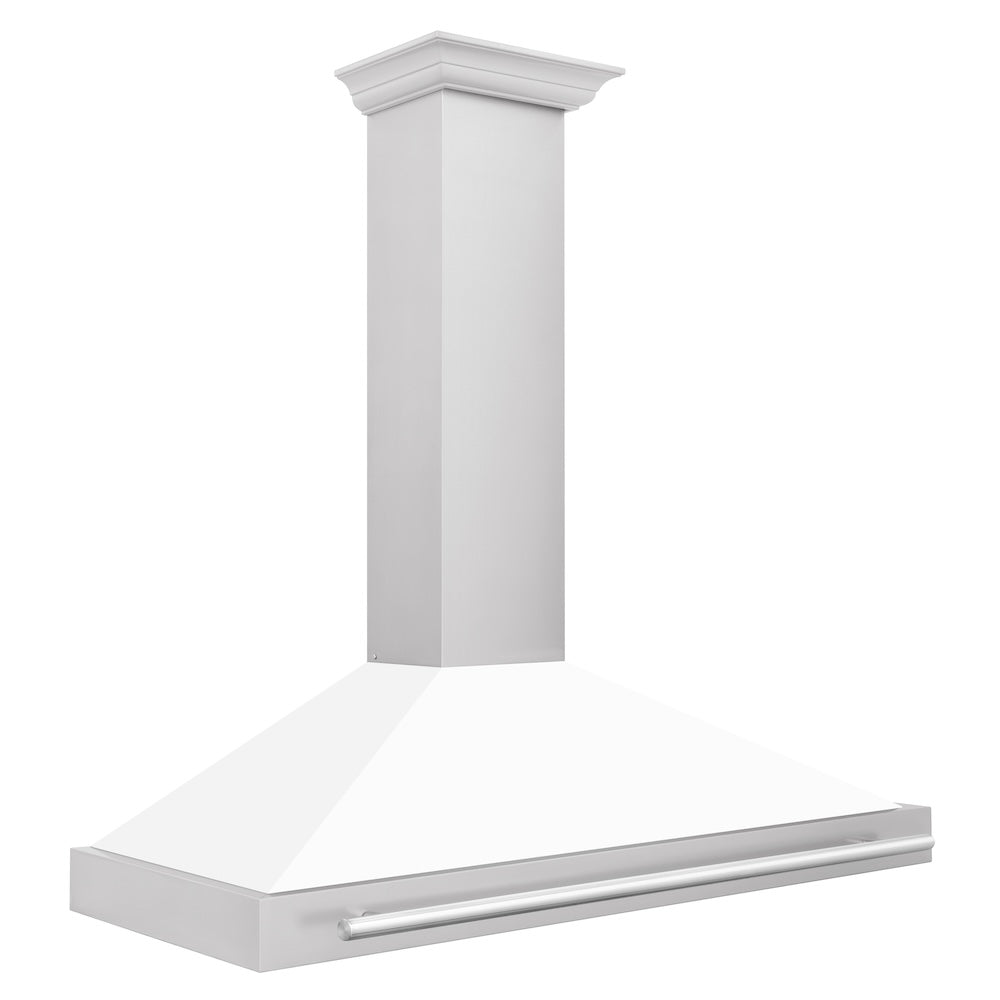 ZLINE 48-inch range hood in white matte KB4STX-WM-48, side view