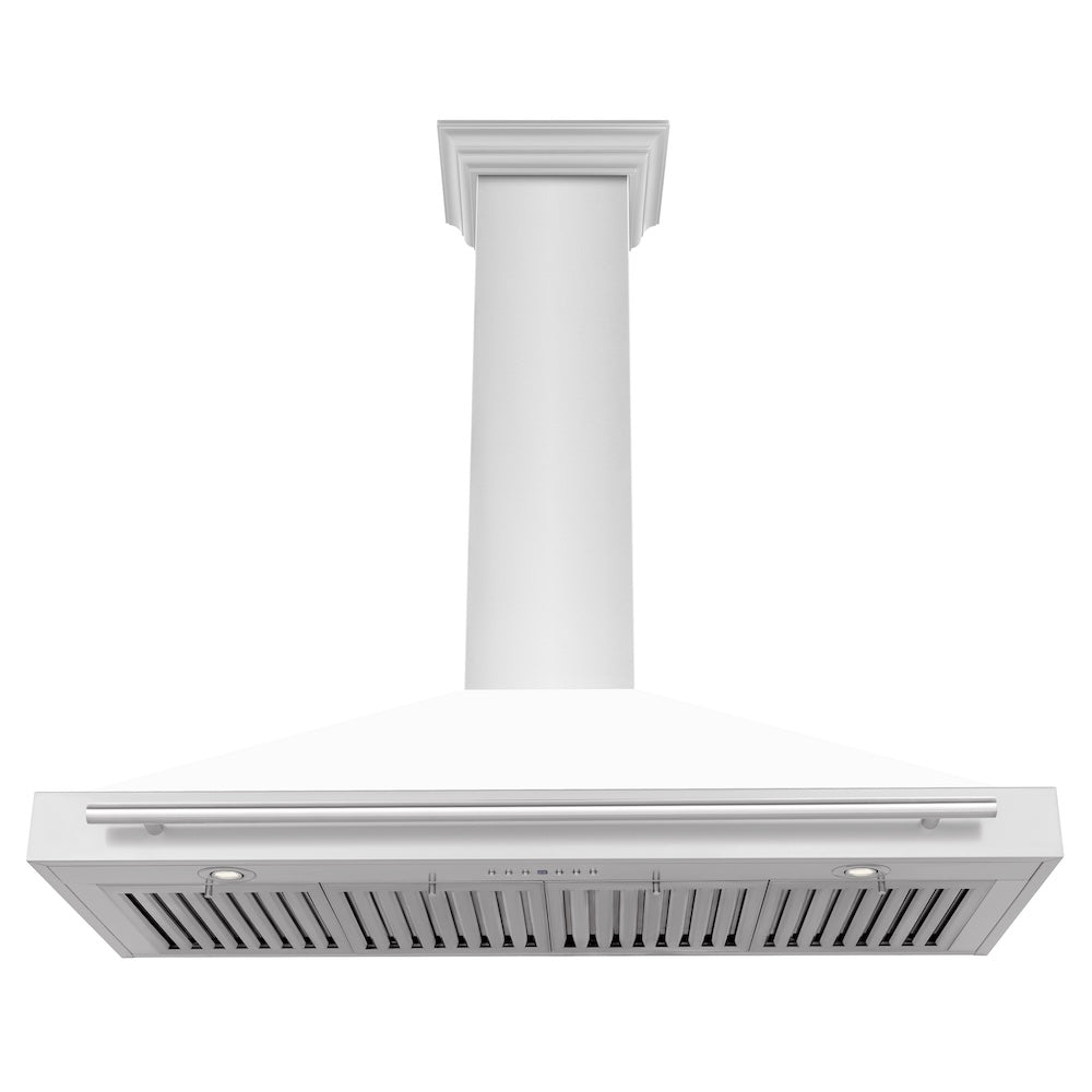 ZLINE 48-inch range hood in white matte KB4STX-WM-48, view 3