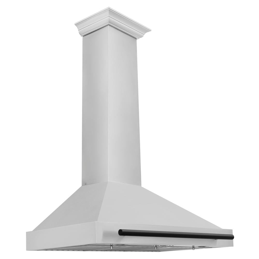 ZLINE Autograph Edition 36-inch range hood in stainless steel and matte black accents KB4STZ-36-MB