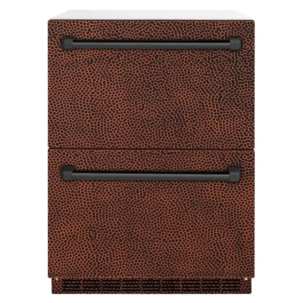 ZLINE Touchstone 24-inch refrigerator in hand-hammered copper RDSO-HH-24