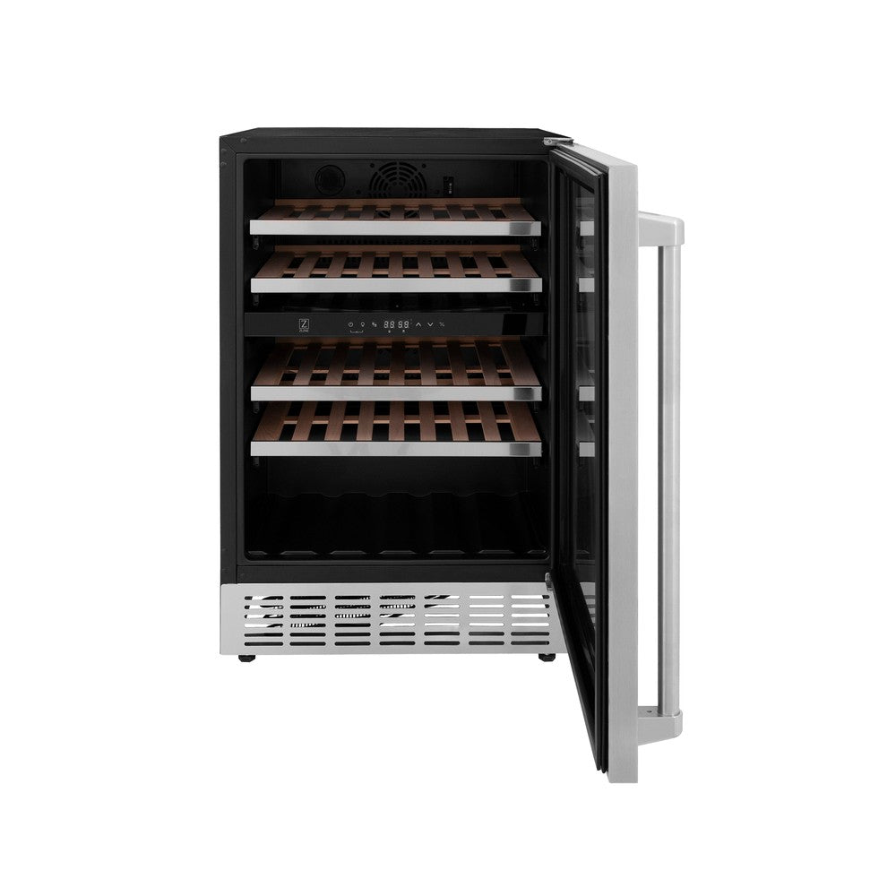 ZLINE Monument 24-inch wine cooler in stainless steel RWV-UD-24, front view