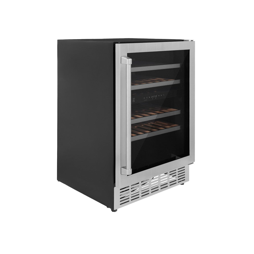 ZLINE Monument 24-inch wine cooler in stainless steel RWV-UD-24, side view