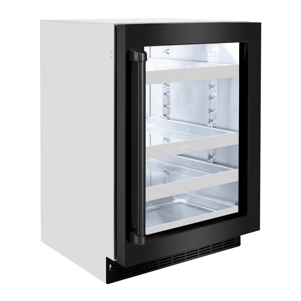 ZLINE Touchstone 24-inch beverage fridge in black stainless steel RBSO-BS-24, view 5