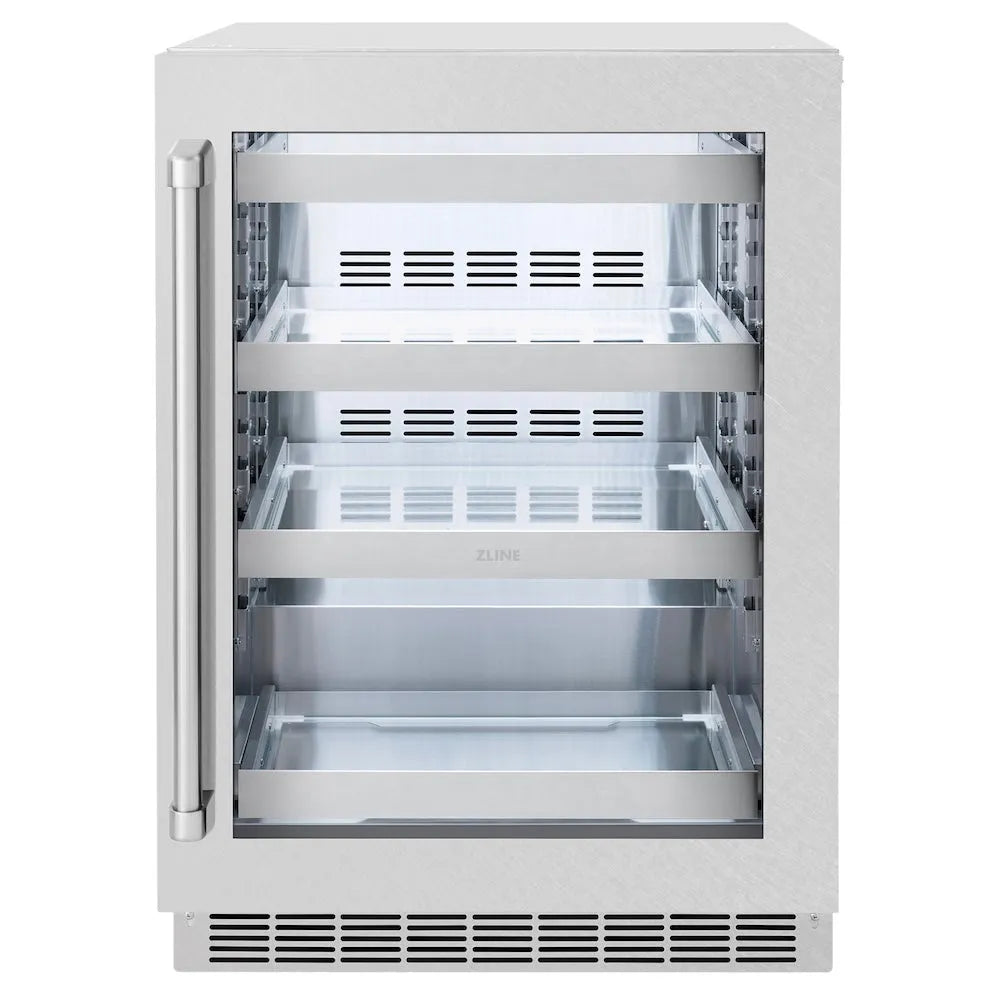 ZLINE Touchstone 24-inch beverage fridge in satin stainless steel RBSO-SN-24