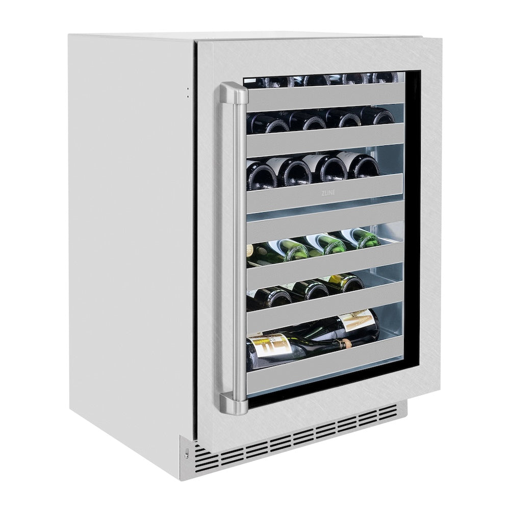 ZLINE Touchstone 24-inch wine cooler in satin stainless steel RWDO-SN-24, view 4