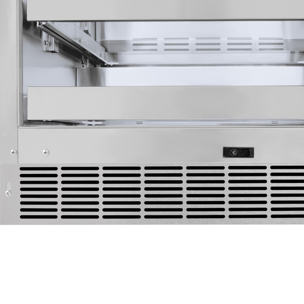 ZLINE Touchstone 24-inch wine cooler in satin stainless steel RWDO-SN-24, detail