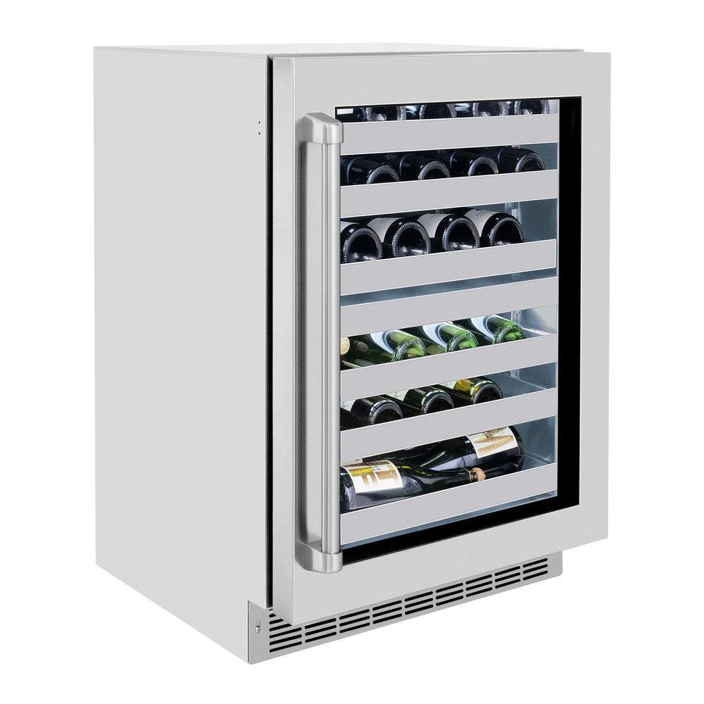ZLINE Touchstone 24-inch wine cooler in stainless steel RWDO-GS-24, view 3