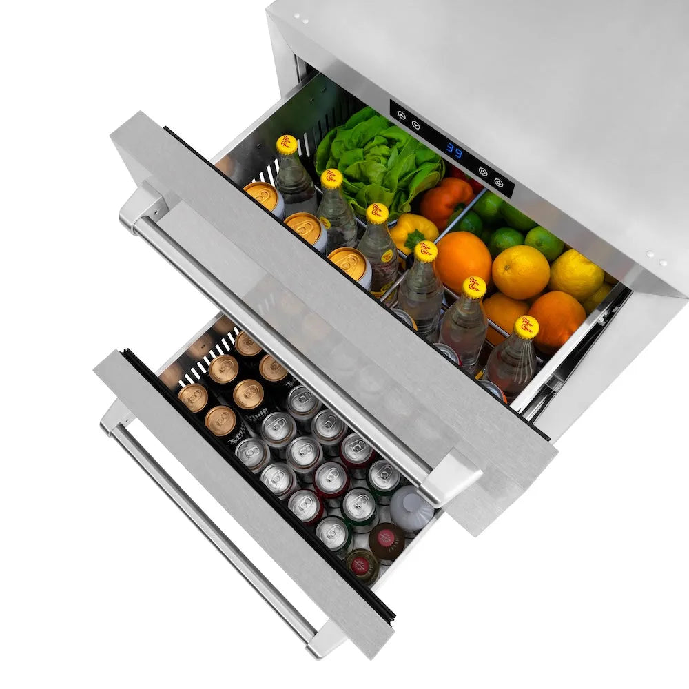 ZLINE Touchstone 24-inch refrigerator in satin stainless steel RDSO-SN-24, detail