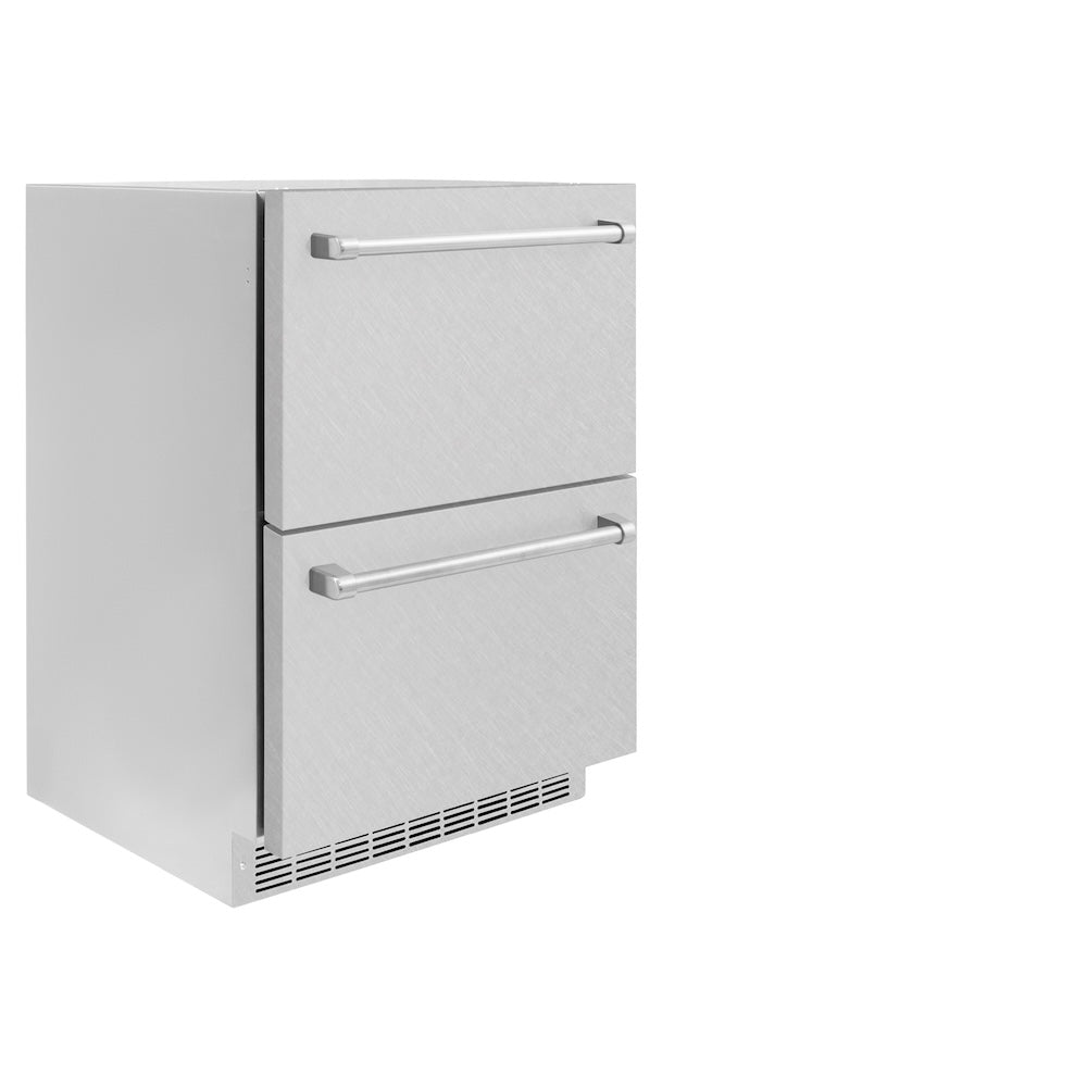 ZLINE Touchstone 24-inch refrigerator in satin stainless steel RDSO-SN-24, side view