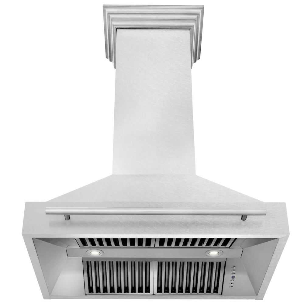 ZLINE 36-inch range hood in satin stainless steel 8654SNX-36, front view