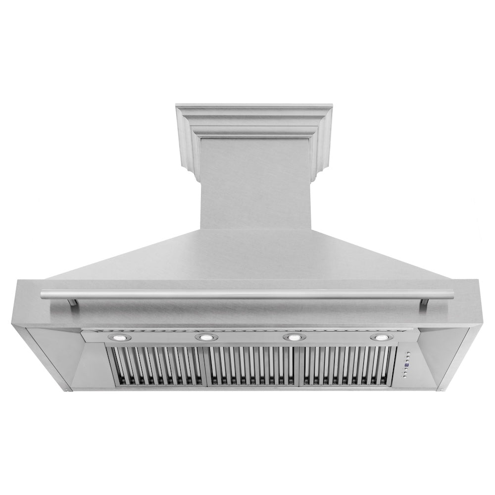 ZLINE 48-inch range hood in satin stainless steel 8654SNX-48, front view