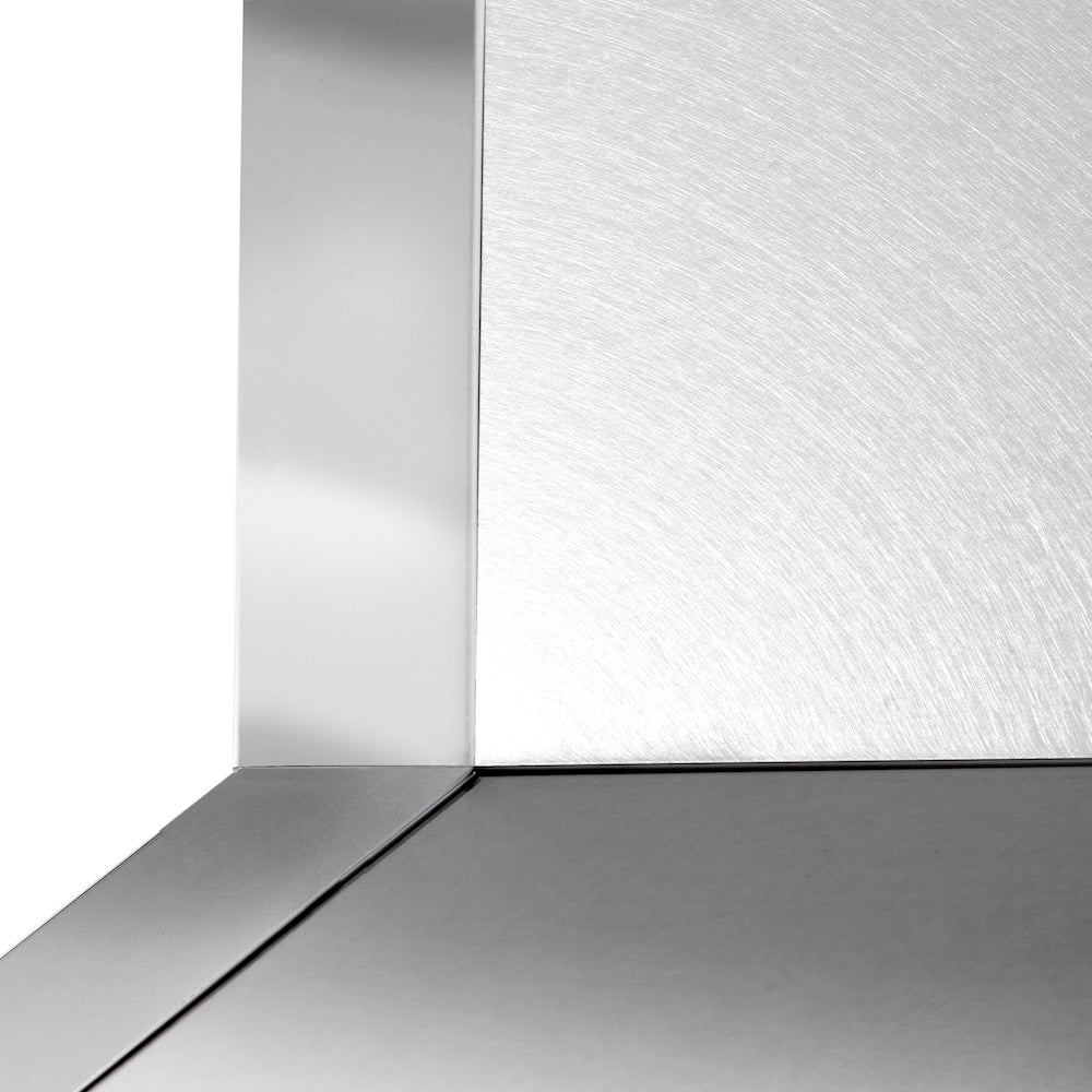 ZLINE Designer 36-inch range hood in satin stainless steel and mirror accents 655MR-36, detail
