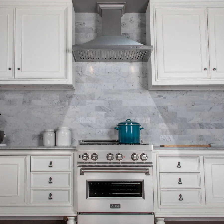 ZLINE Designer 30-inch range hood in satin stainless steel 8KBS-30, view 7