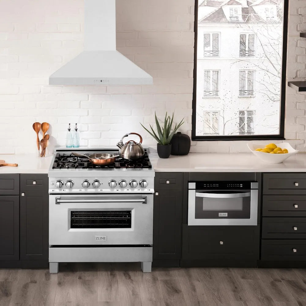 ZLINE Convertible Vent 36-inch range hood in satin stainless steel 8KL3S-36, view 2