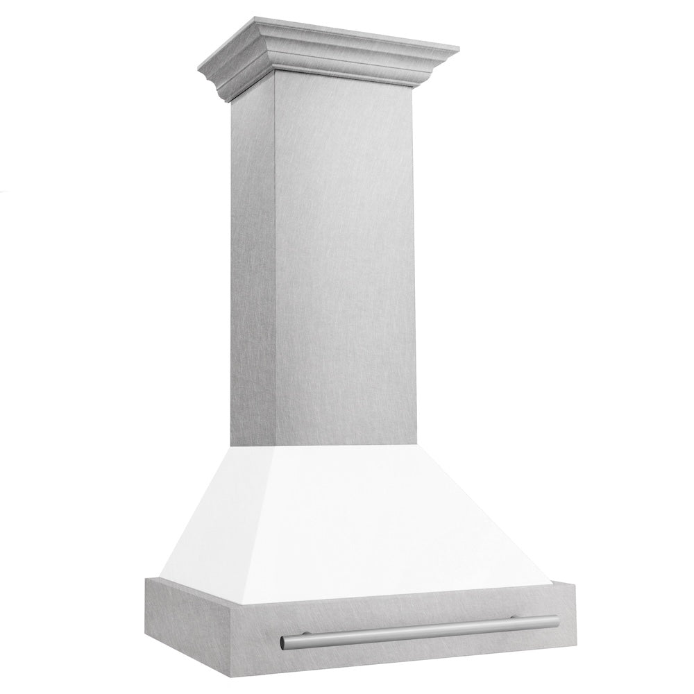 ZLINE 30-inch range hood in satin stainless steel 8654SNX-WM-30, side view