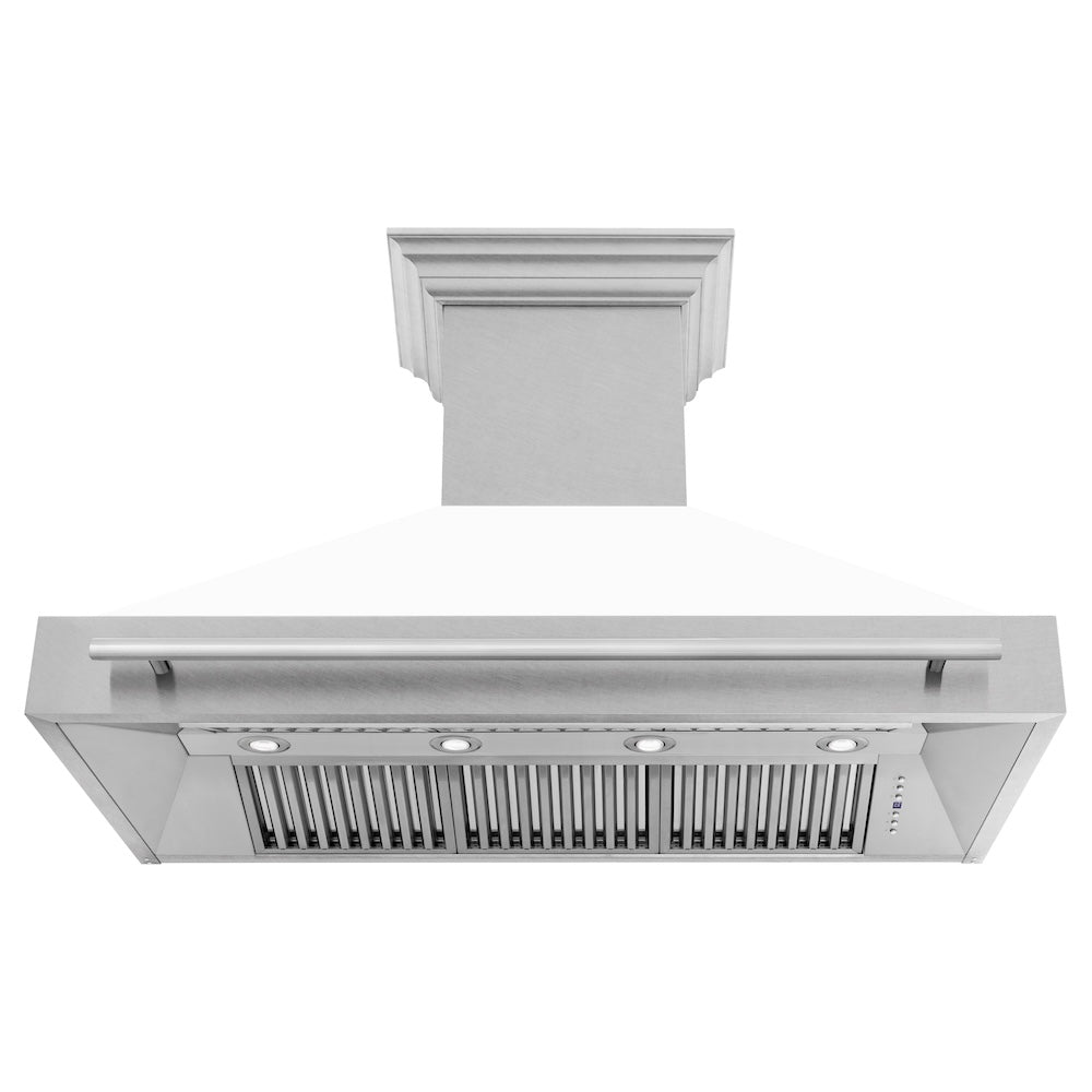 ZLINE 48-inch range hood in satin stainless steel 8654SNX-WM-48, front view