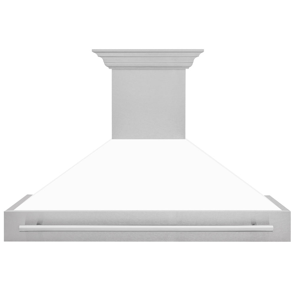 ZLINE 48-inch range hood in satin stainless steel 8654SNX-WM-48, front view