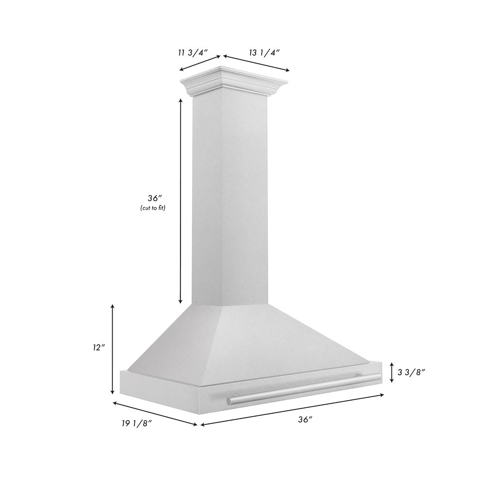 ZLINE 36-inch range hood in satin stainless steel KB4SNX-36, view 6