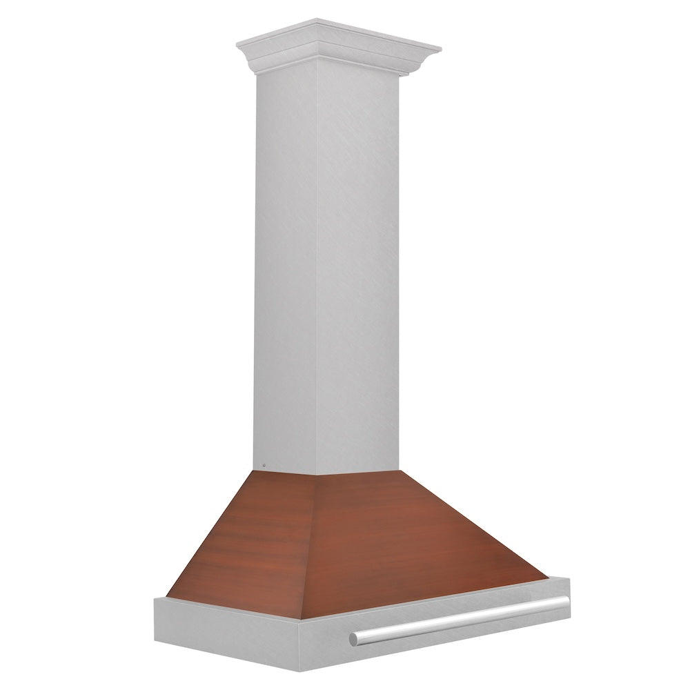ZLINE 30-inch range hood in satin stainless steel KB4SNX-C-30, side view