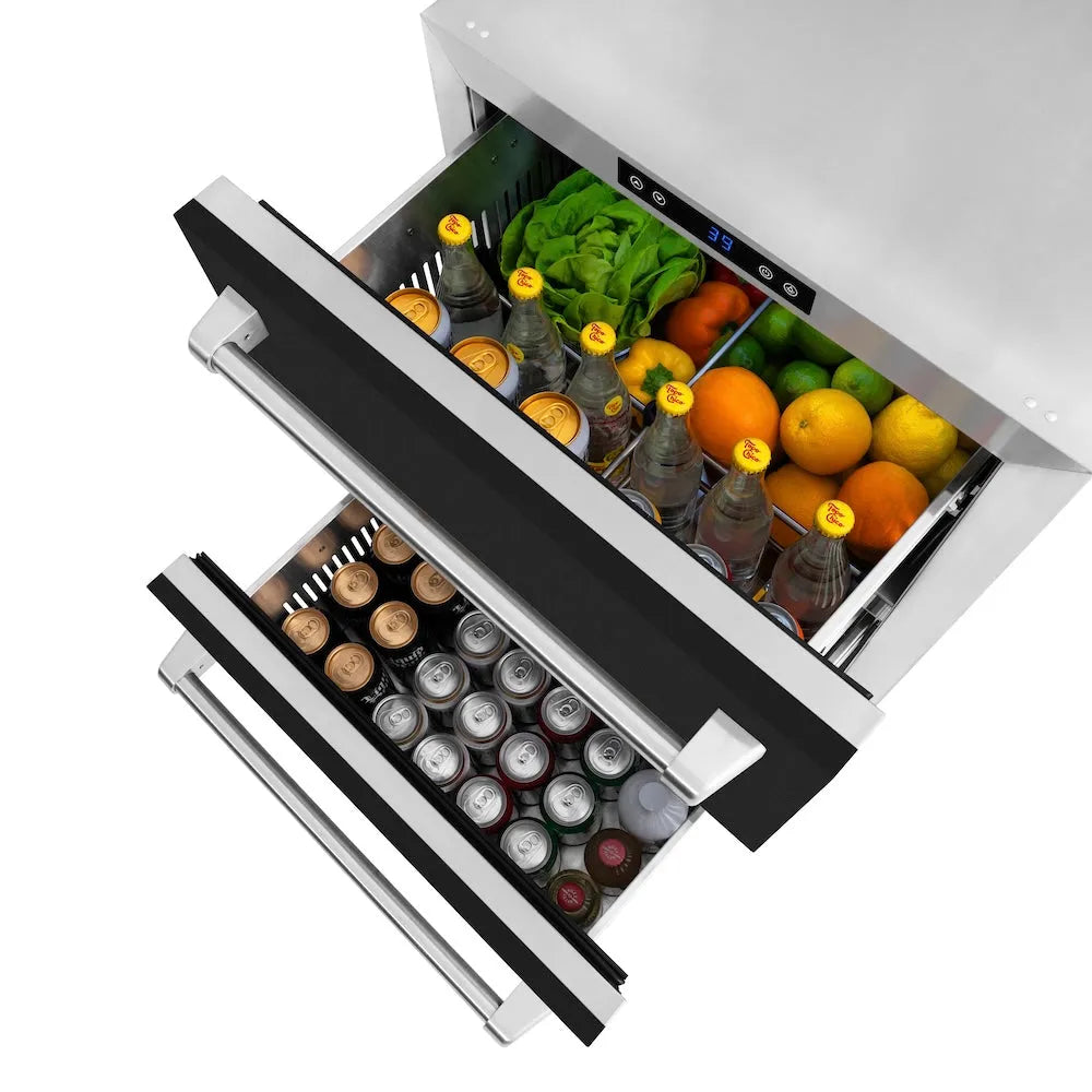 ZLINE Touchstone 24-inch refrigerator in black matte RDSO-BLM-24, detail
