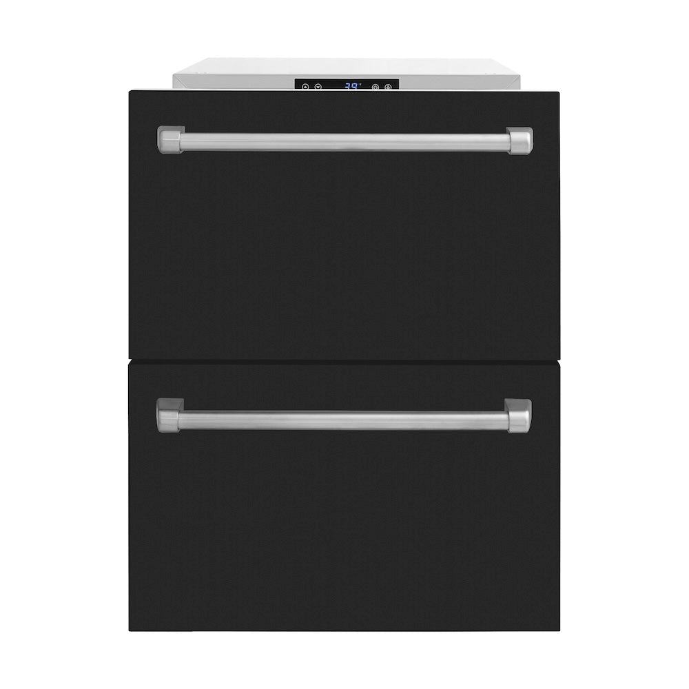 ZLINE Touchstone 24-inch refrigerator in black matte RDSO-BLM-24, front view