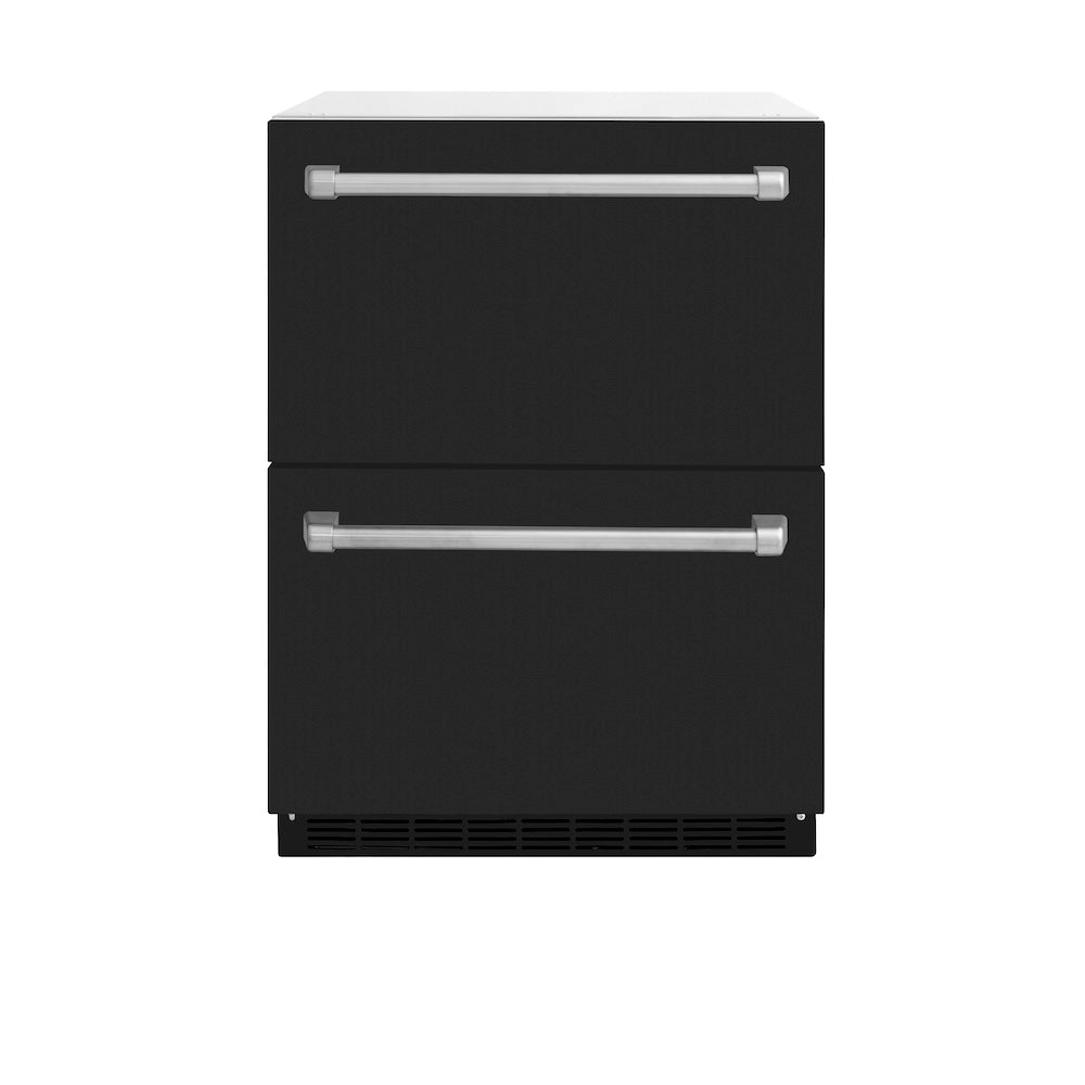 ZLINE Touchstone 24-inch refrigerator in black matte RDSO-BLM-24, front view