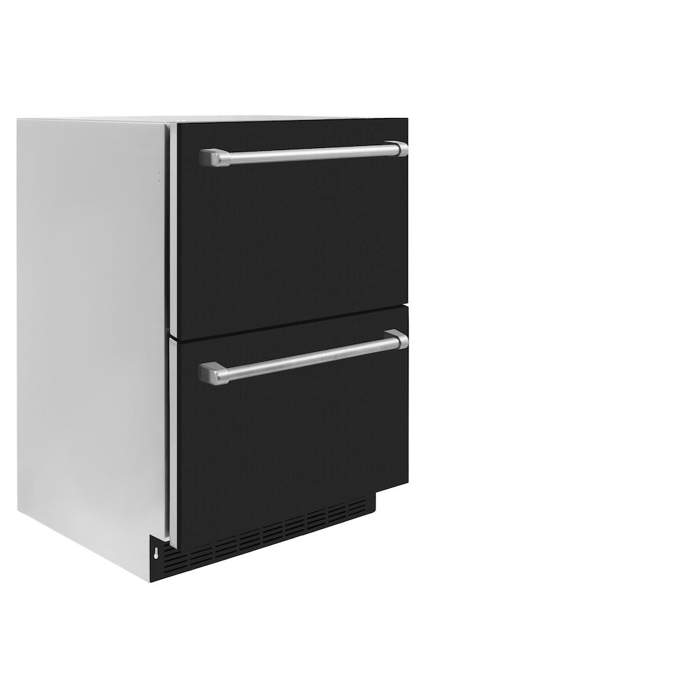 ZLINE Touchstone 24-inch refrigerator in black matte RDSO-BLM-24, side view