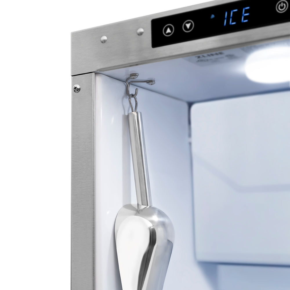 ZLINE Autograph Edition Touchstone 15-inch ice maker in stainless steel and champagne bronze accents ICCDZ-ST-15-KCB, detail