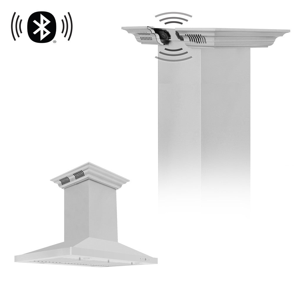 ZLINE CrownSound 42-inch range hood in stainless steel GL2ICRN-BT-42