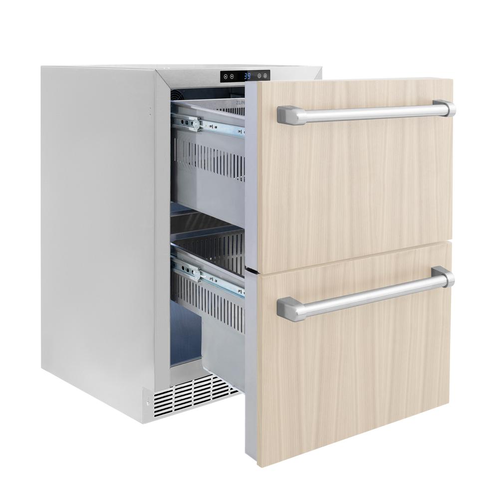 ZLINE Touchstone 24-inch refrigerator, panel ready RDSPO-24, door open