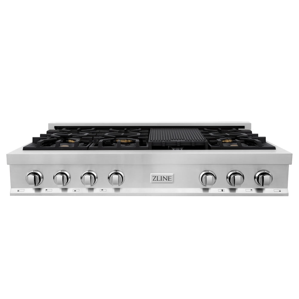 ZLINE Legacy 48-inch rangetop in stainless steel RT-BR-48, front view
