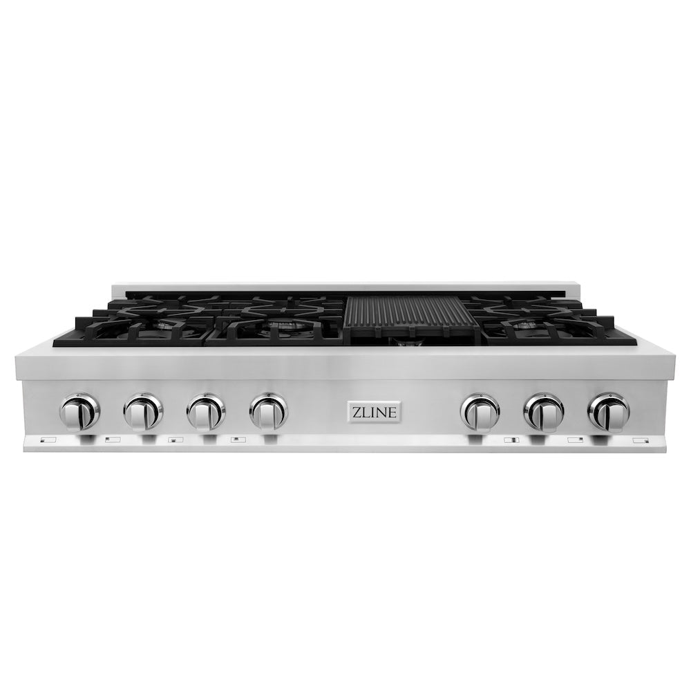 ZLINE Legacy 48-inch rangetop in stainless steel RT48, front view