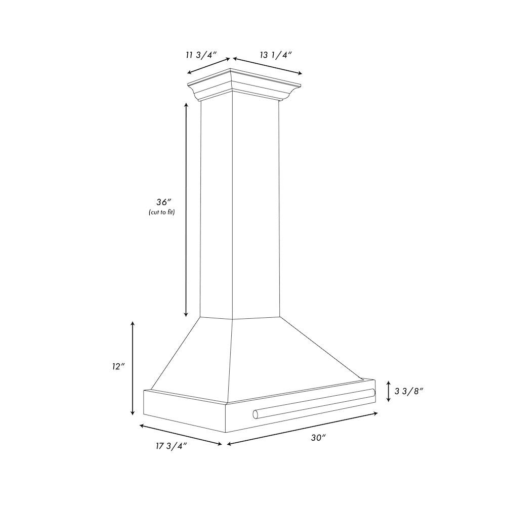 ZLINE 30-inch range hood in copper KB4STX-C-30, view 6