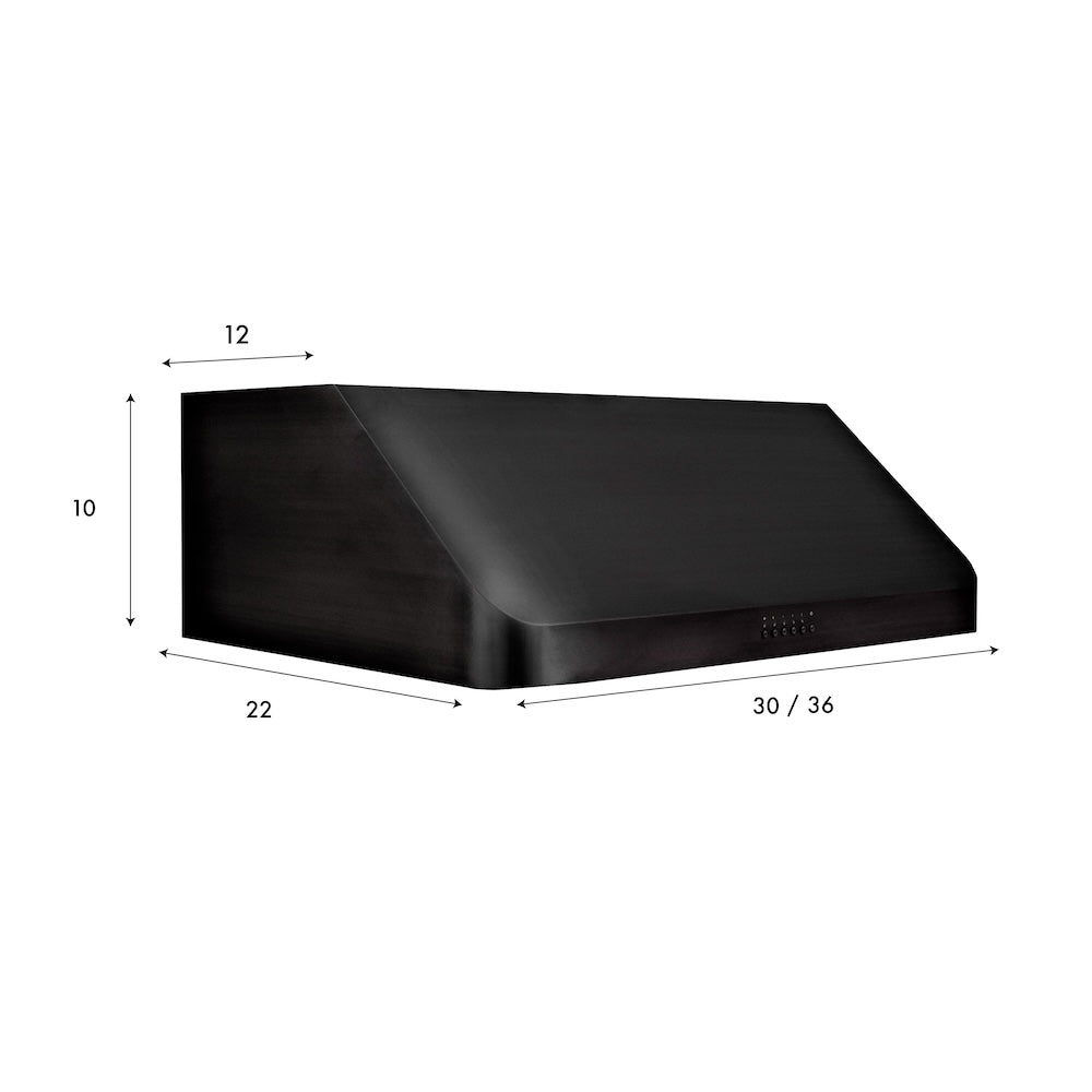 ZLINE 36-inch range hood in black stainless steel BS623-36, view 7