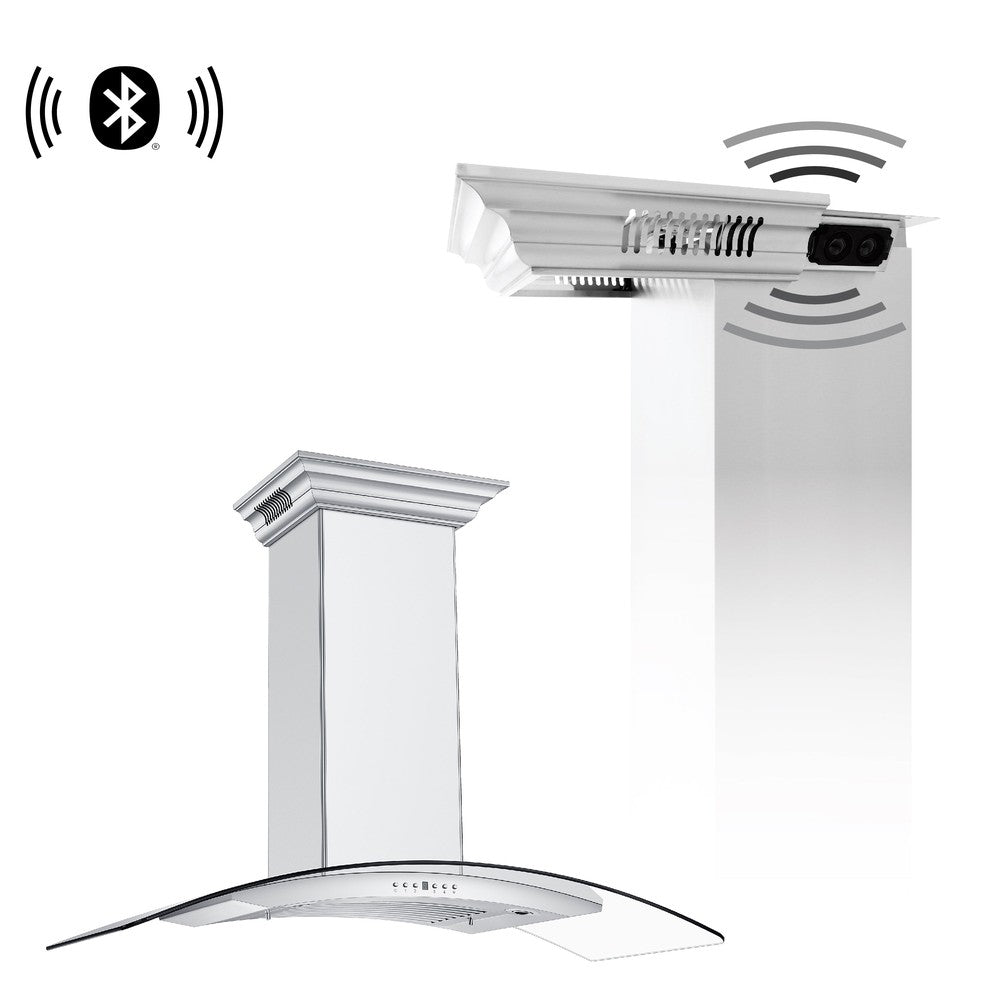 ZLINE CrownSound 48-inch range hood in stainless steel KN4CRN-BT-48