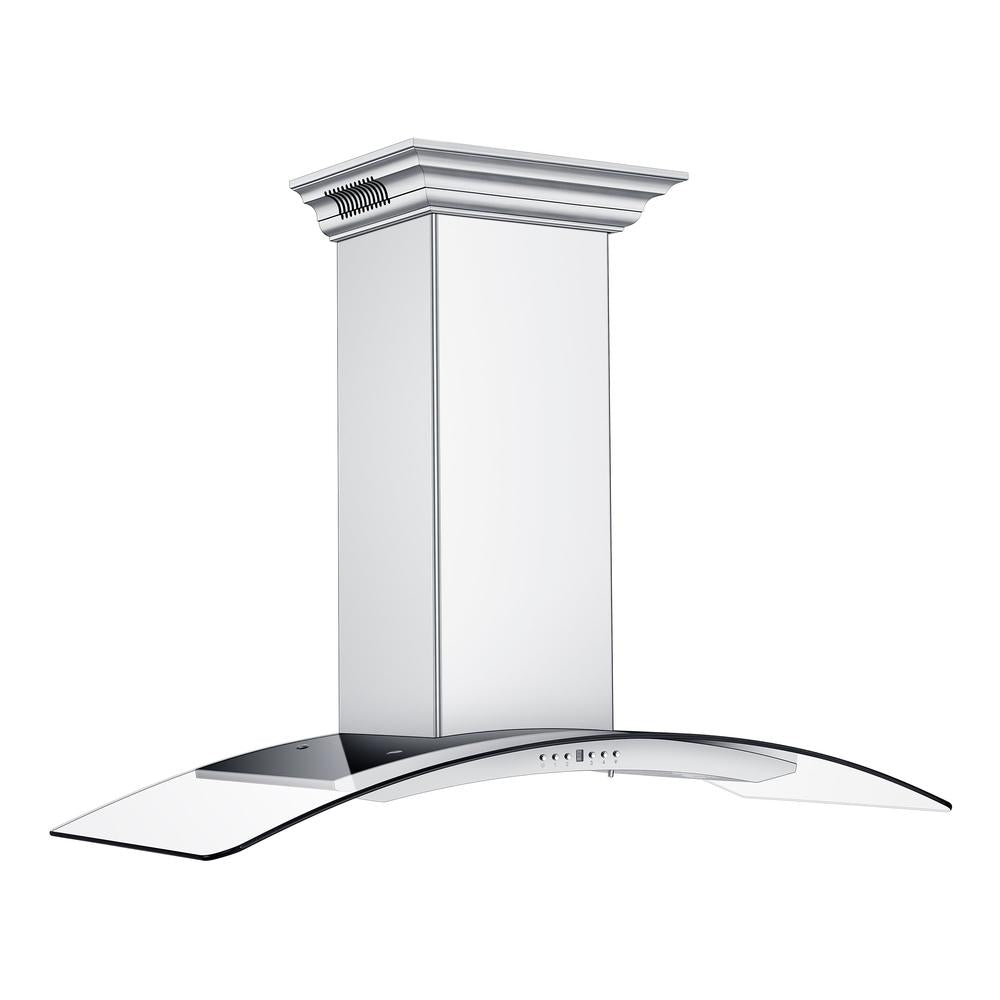 ZLINE CrownSound 48-inch range hood in stainless steel KN4CRN-BT-48, side view