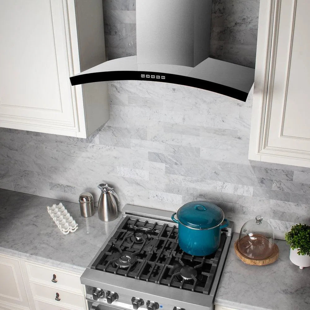 ZLINE Convertible Vent 30-inch range hood in stainless steel KN6-30, from above