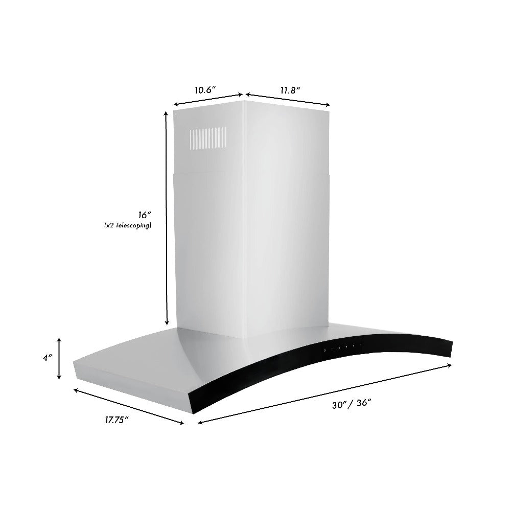 ZLINE Convertible Vent 30-inch range hood in stainless steel KN6-30, view 5