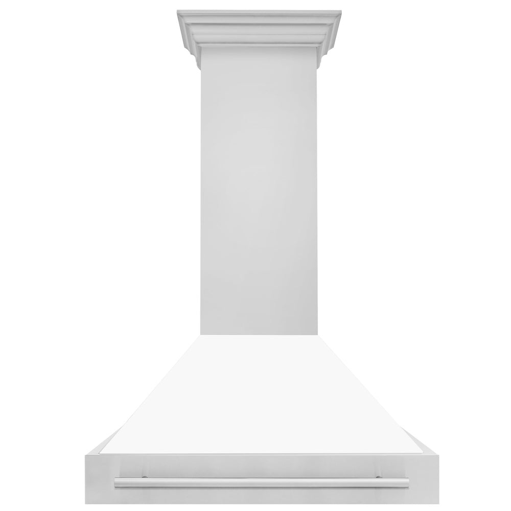 ZLINE 36-inch range hood in white matte 8654STX-WM-36, front view